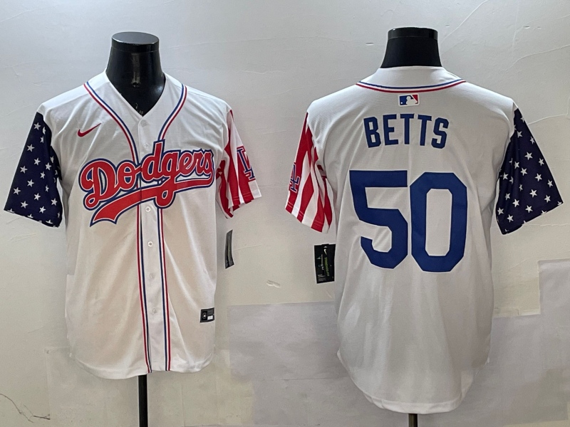 Men's Los Angeles Dodgers Mookie Betts White Jersey